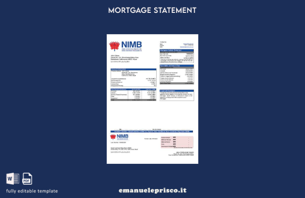 stile verificato Modello di dichiarazione dei mutui Nepal Investment Mega Bank (